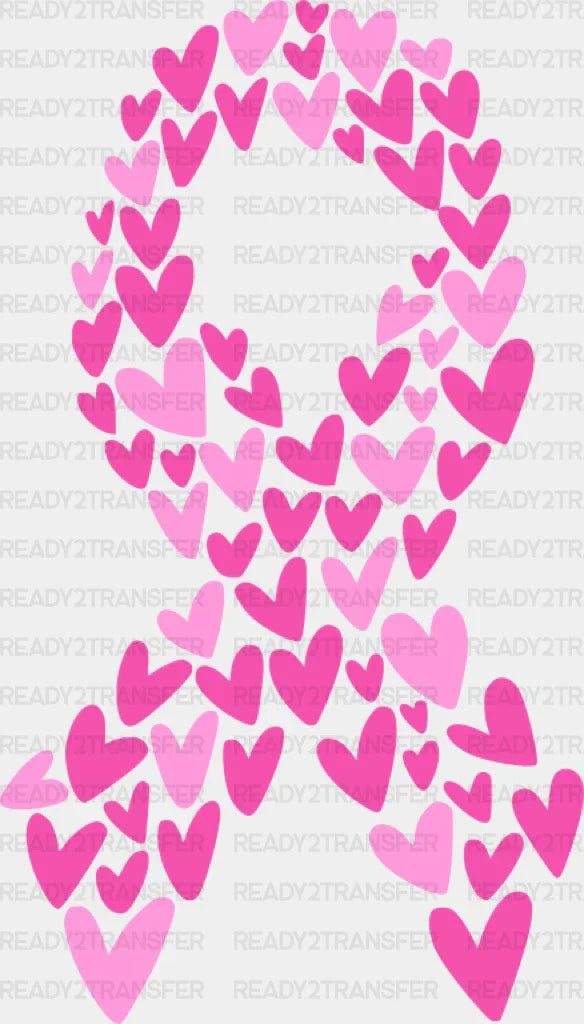 Ribbon Made Of Hearts - Cancer DTF Transfer