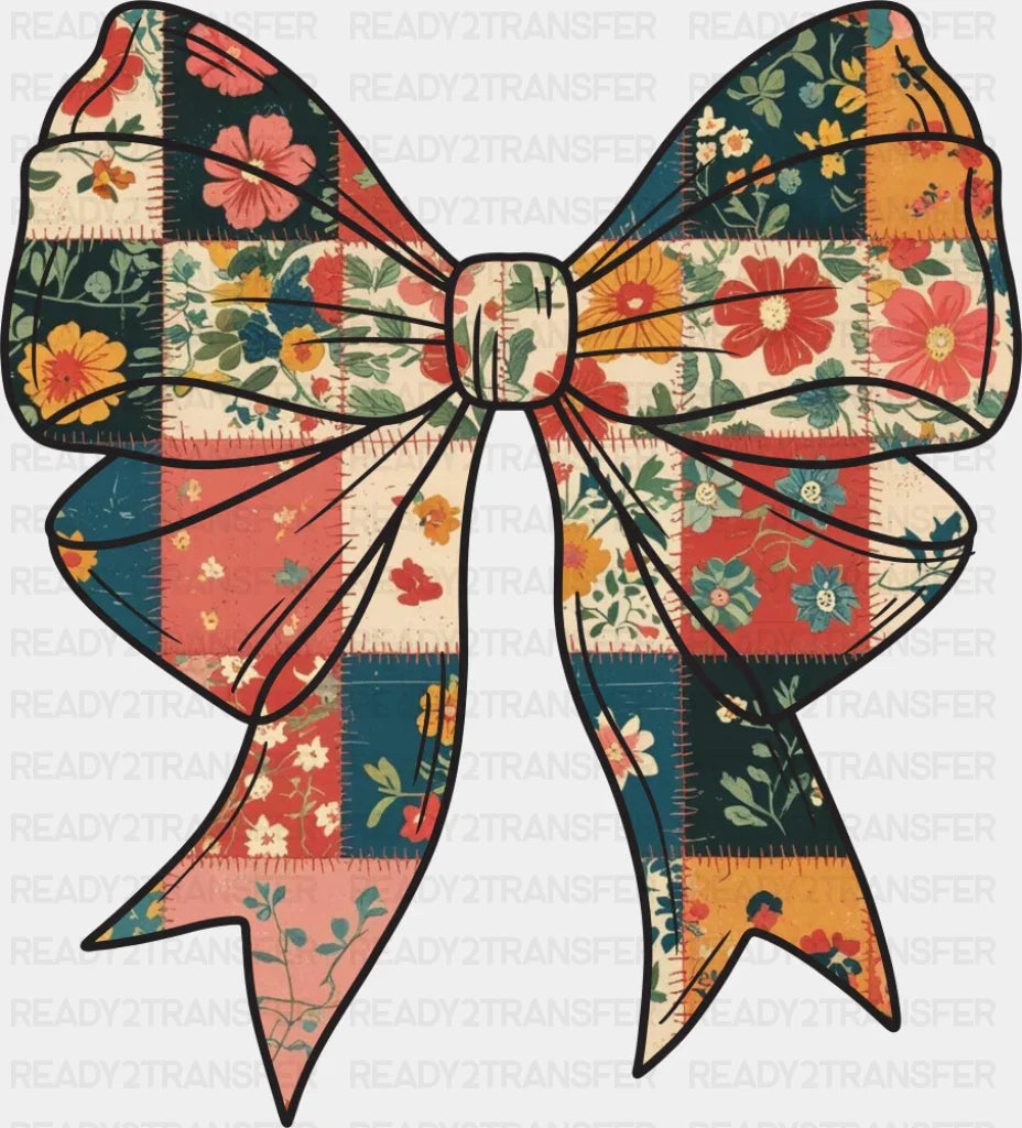 Ribbon Patchwork Blooms - Fall DTF Transfer