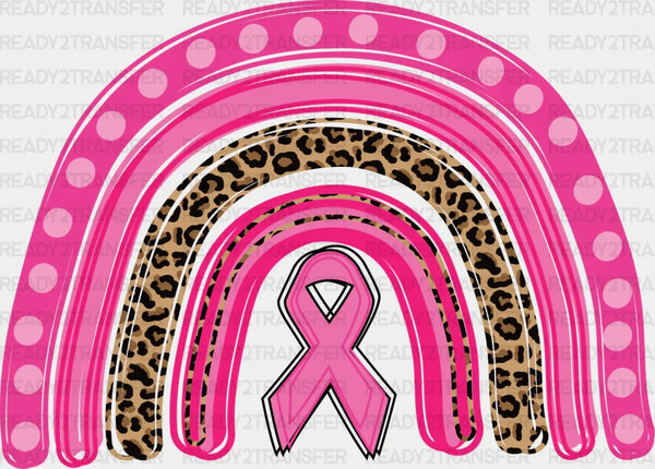 Ribbon Rainbow Pink Design - Breast Cancer DTF Transfer