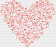 Ribbon Red And White Hearts - Valentine’s Day DTF Transfer Adult Unisex - S & M (10’’) / Red Color Design (See Imaging)
