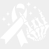 Ribbon & Sign of the Horns - Pancreatic Cancer DTF Transfers - Adult Unisex - S & M (10’’) / Light Color Design (See