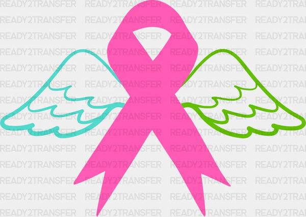 Ribbon Wing Design - Metastatic Breast Cancer DTF Transfer