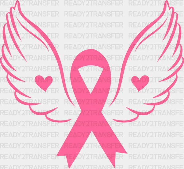 Ribbon With Wings - Cancer DTF Transfer