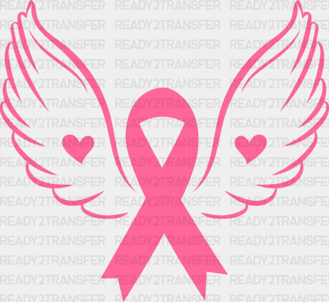 Ribbon With Wings - Cancer Dtf Transfer