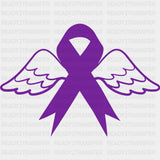 Ribbon With Wings - Hodgkin’s Lymphoma Cancer DTF Transfers