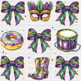 Ribbons, Mask, Donut, Boots - Mardi Gras DTF Transfers ready2transfer
