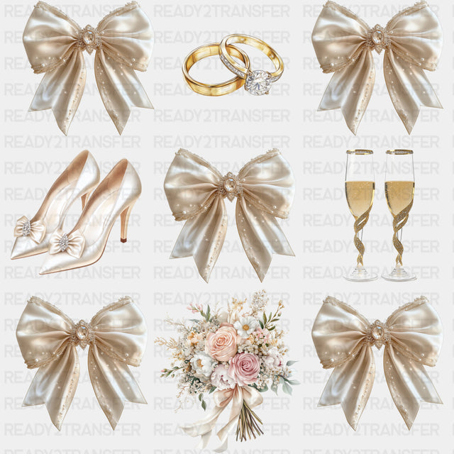 Ribbons, Shoes, Rings - Bachelorette DTF Transfers ready2transfer