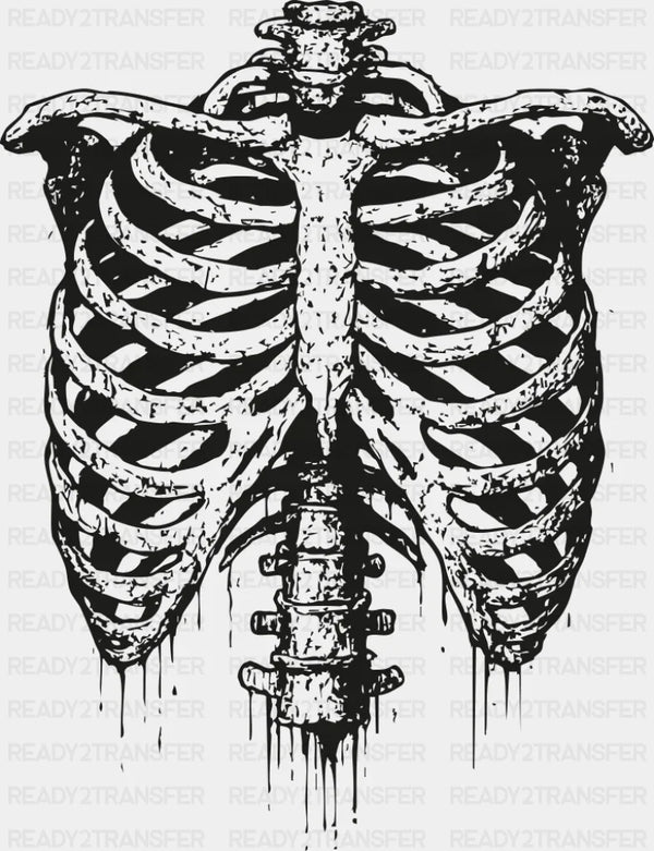 Ribcage B&W - Halloween DTF Transfer