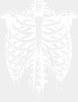 Ribcage B&W - Halloween DTF Transfer Adult Unisex - S & M (10’’) / Light Color Design (See Imaging)