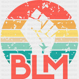 Rising Fist Blm Dtf Transfer Adult Unisex - S & M (10’) / Black