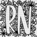 RN Floral Design - Registered Nurse DTF Transfers ready2transfer Black