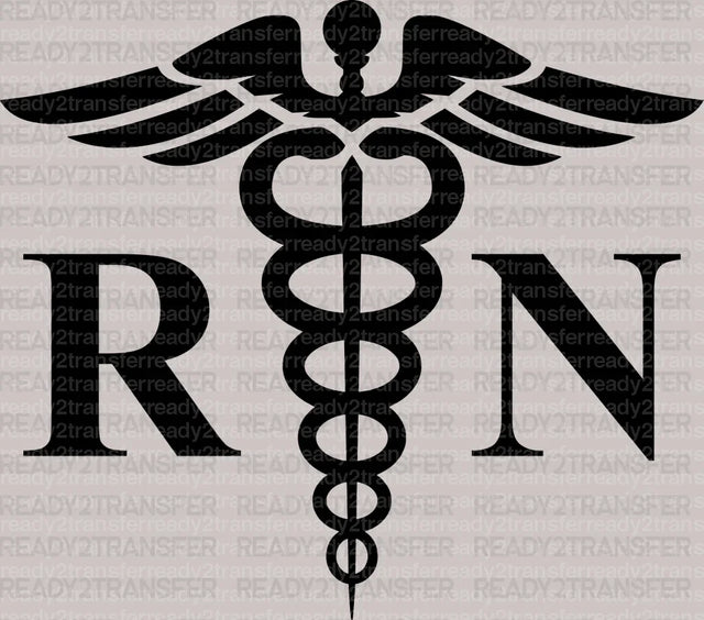 RN Nurse DTF Heat Transfer, Nurse Design, Healthcare Workers DTF ready2transfer Black