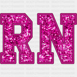 RN Pink Glitter - Registered Nurse DTF Transfers ready2transfer