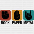 Rock Paper Metal - Music DTF Transfers ready2transfer Dark Color Design (See Imaging)
