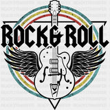 Rock & Roll - Music DTF Transfers ready2transfer Dark Color Design (See Imaging)