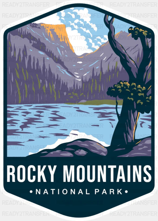 Rocky Mountains National Park Colorful Design - National Parks DTF Transfer