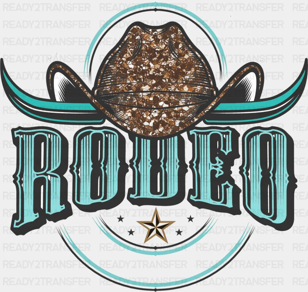 Rodeo Cowboy Hat Blue Design - Rodeo DTF Transfer