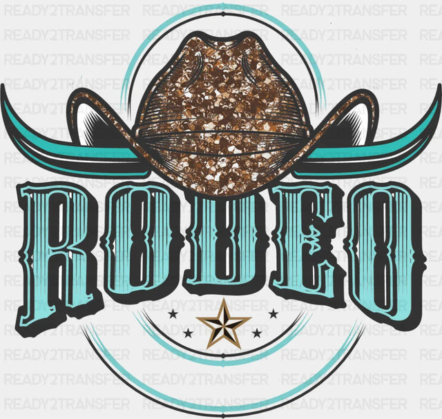Rodeo Cowboy Hat Blue Design - Rodeo DTF Transfer