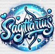 Sagittarius Blue And Pink - Zodiacs & Horoscopes Dtf Transfer Adult Unisex S M (10’’) / Color