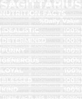 Sagittarius Nutrition Facts - Zodiacs & Horoscopes Dtf Heat Transfer Adult Unisex S M (10’’) /