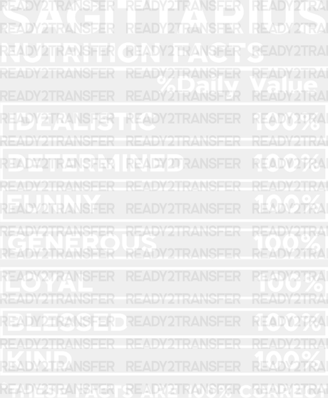 Sagittarius Nutrition Facts - Zodiacs & Horoscopes Dtf Heat Transfer Adult Unisex S M (10’’) /