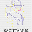 Sagittarius Purple Constellation - Zodiacs & Horoscopes DTF Transfers - Adult Unisex - S & M (10’’) / Dark Color Design
