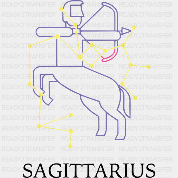 Sagittarius Purple Constellation - Zodiacs & Horoscopes DTF Transfers