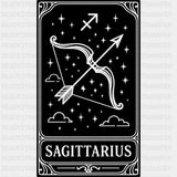 Sagittarius Tarot Card - Zodiacs & Horoscopes DTF Transfers - Adult Unisex - S & M (10’’) / Dark Color Design (See