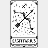 Sagittarius Tarot Card - Zodiacs & Horoscopes DTF Transfers - Adult Unisex - S & M (10’’) / Light Color Design (See