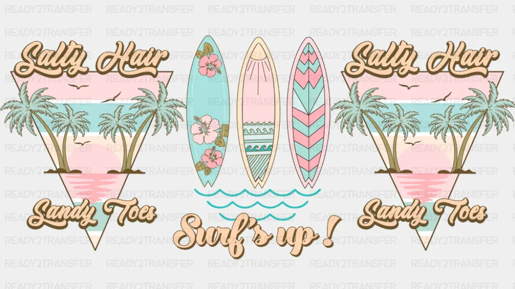 Salty Hair Sandy Toes - Summer Cup Wrap UV Sticker Permanent UV DTF Decal