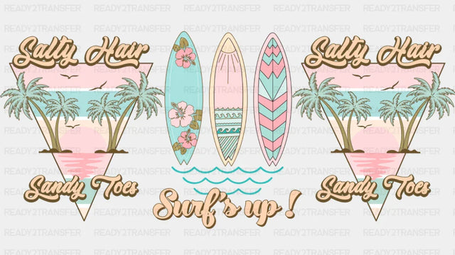 Salty Hair Sandy Toes - Summer Cup Wrap UV Sticker Permanent UV DTF Decal