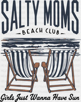 Salty Moms Beach Club - Summer DTF Transfer Adult Unisex - S & M (10’’) / Dark Color Design (See Imaging)