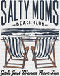 Salty Moms Beach Club - Summer DTF Transfer Adult Unisex - S & M (10’’) / Dark Color Design (See Imaging)
