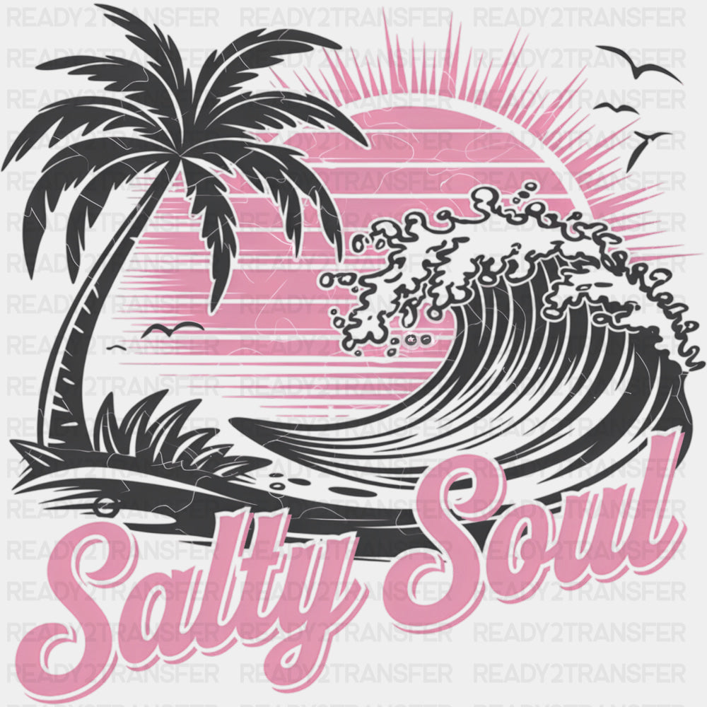 Salty Soul - Surfing DTF Transfers ready2transfer Dark Color Design (See Imaging)