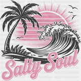 Salty Soul - Surfing DTF Transfers ready2transfer Dark Color Design (See Imaging)