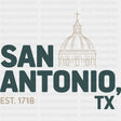 San Antonio TX EST 1718 - States & Cities DTF Transfer ready2transfer
