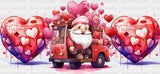 Santa Car Heart - Valentine’s Day Cup Wrap Uv Sticker Permanent Dtf Decal