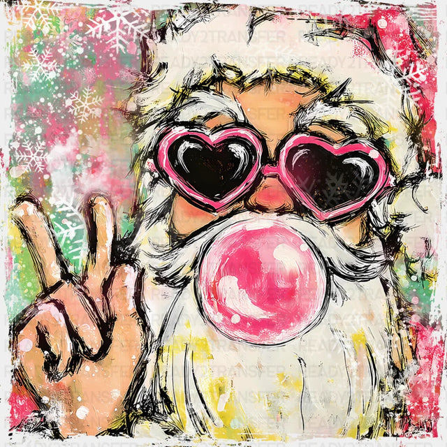Santa Chewing Gum - Christmas DTF Transfer