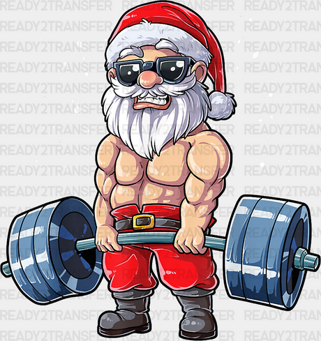 Santa Deadlifting Design - Gym Dtf Heat Transfer