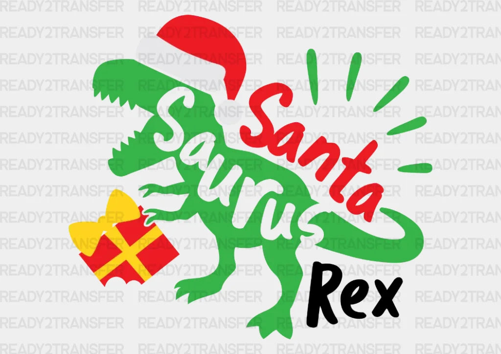 Santa Saurus Rex Dtf Transfer