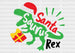 Santa Saurus Rex DTF Transfer ready2transfer Black