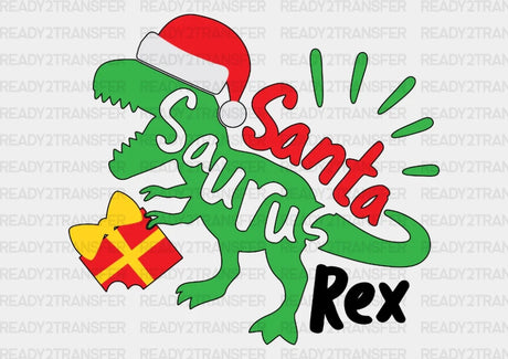 Santa Saurus Rex Dtf Transfer