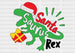 Santa Saurus Rex DTF Transfer ready2transfer Lined