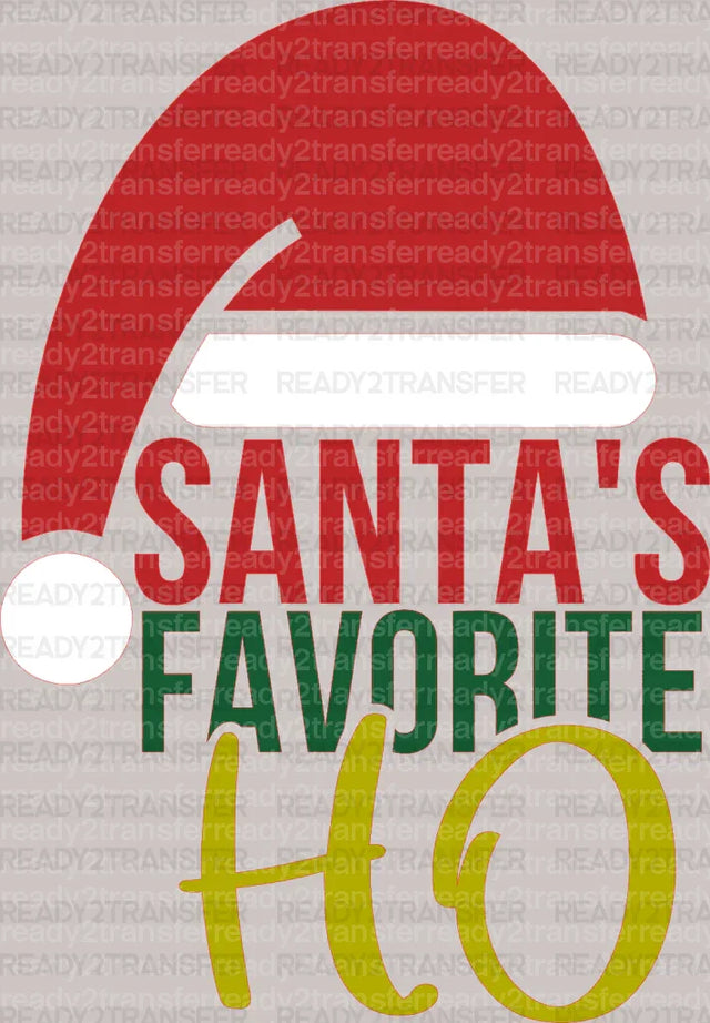 Santas Favorite Ho Hat DTF Transfer ready2transfer Black