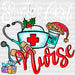 Santas Favorite Nurse DTF Transfer ready2transfer White