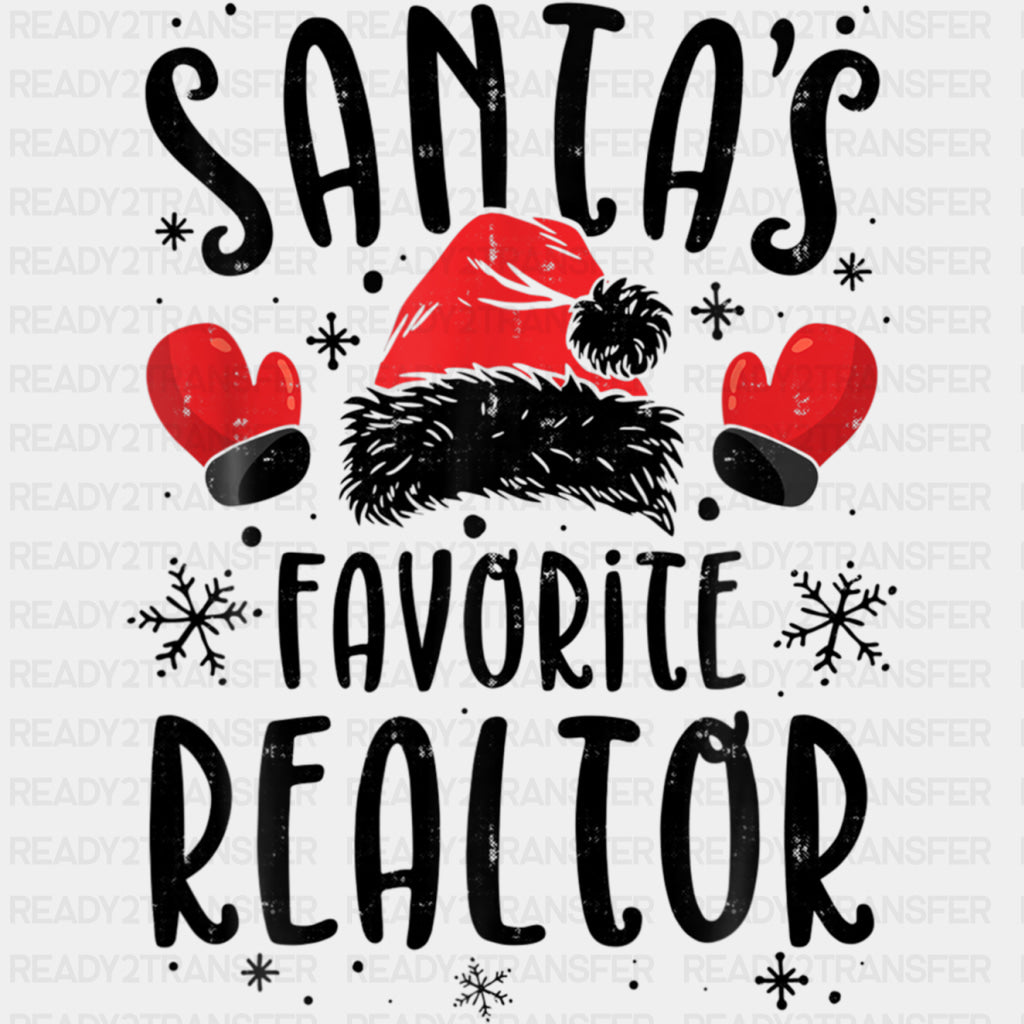 Santa's Favorite Realtor - Realtor DTF Transfers ready2transfer Dark Color Design (See Imaging)