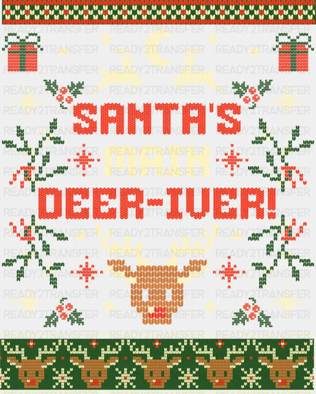 Santa’s Main Deer-iver - Christmas DTF Transfer