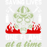 Saving Lives One Flame At A Time - Fire Department DTF Transfers ready2transfer Light Color Design (See Imaging)