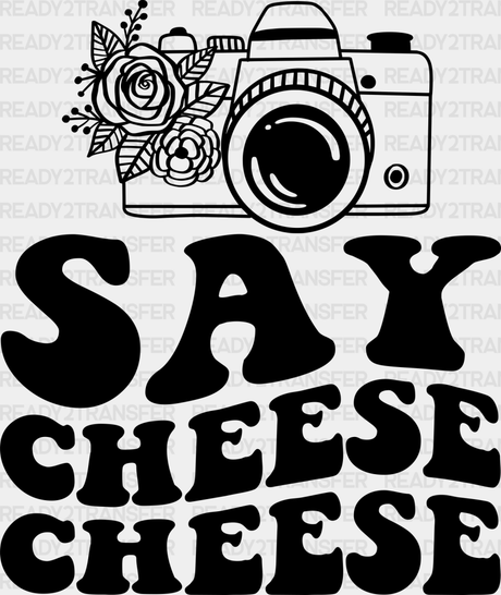 Say Cheese Camera Design - Photography Iron On Dtf Transfer Adult Unisex S & M (10’’) / Dark