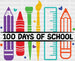 School Item 100 Days Of School DTF Transfer ready2transfer Black